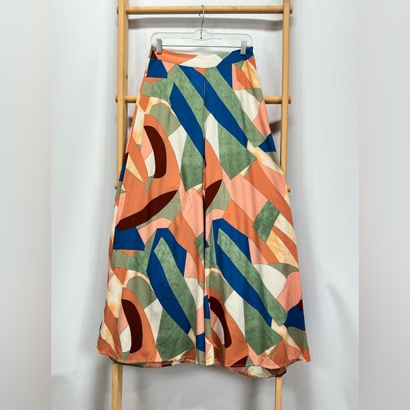 LUUKSE Colorful Abstract Wide Leg Palazzo Pants size M - Picture 2 of 11